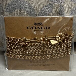 NWT Coach Gold Chain Strap for Bag or Wallet 46inches
